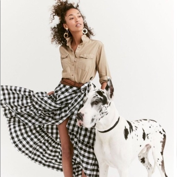 J. Crew Dresses & Skirts - J. Crew Gingham Ruffled Wrap Skirt Size 16